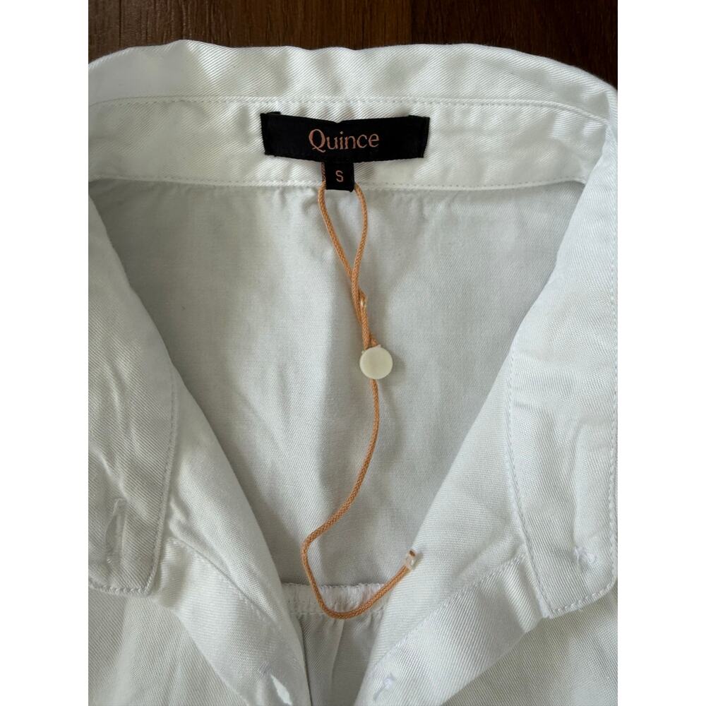 Quince NWOT Vintage Wash Tencel Camp Shirt White Sz S Minimalist Casual - Picture 6 of 7